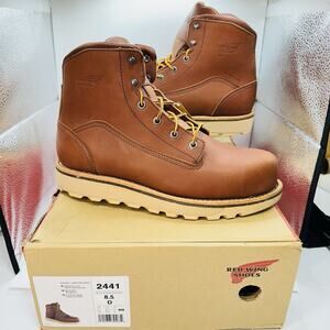 Red Wing Boots Brown Waterproof Leather Traction Tred Style 2441 US Size 8.5 D